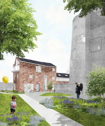 Binnenplein molensite Oudenburg