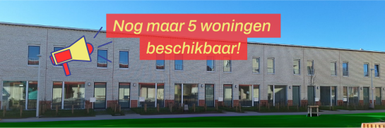 Nog maar 5 woningen te koop in de zuidstraat